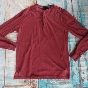 Harley Davidson Long Sleeve Polo Shirt Men's Large 100% Cotton